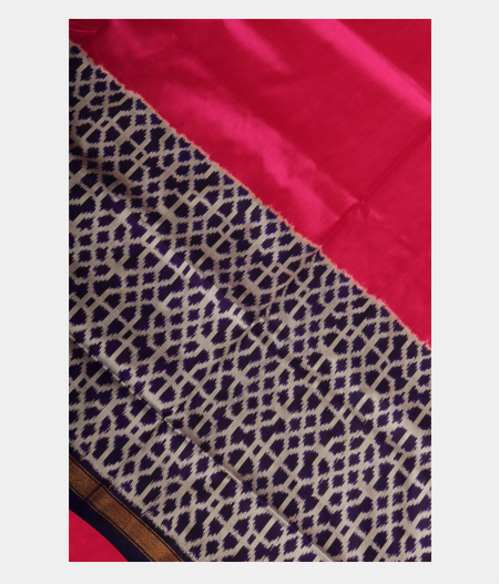Pink Ikat Silk Saree T234357-image
