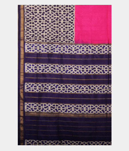 Pink Ikat Silk Saree T2343574