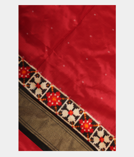 Red Ikat Silk Saree T234380-image