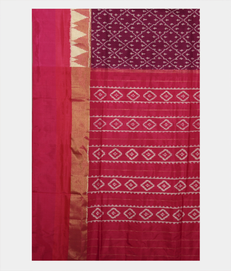 Purple Ikat Silk Saree T2343724