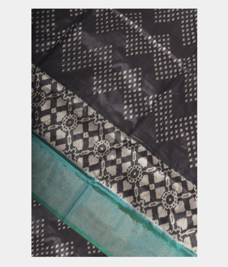 Bluish Grey Ikat Silk SareeT234401-image