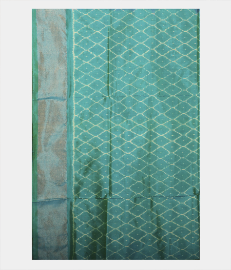 Bluish Grey Ikat Silk SareeT2344013