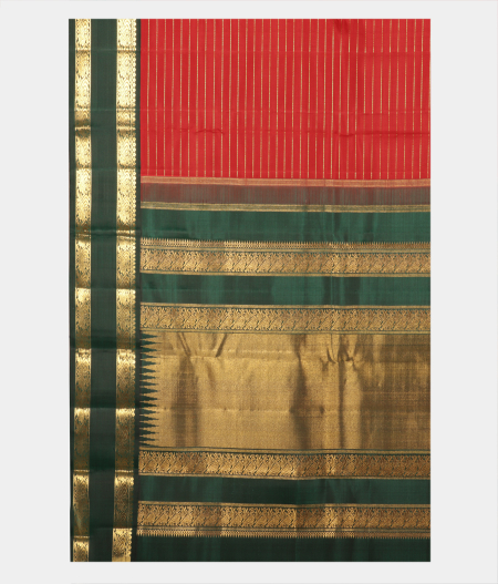 Red Handwoven Kanjivaram Silk Saree T2295234