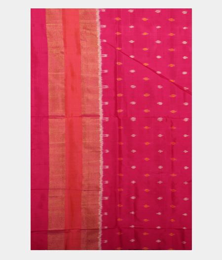 Yellowish Green Ikat Silk Saree  T2343653