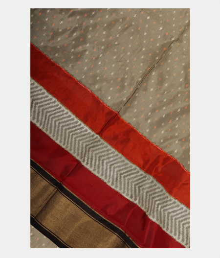 Grey Ikat Silk Saree T234317-image