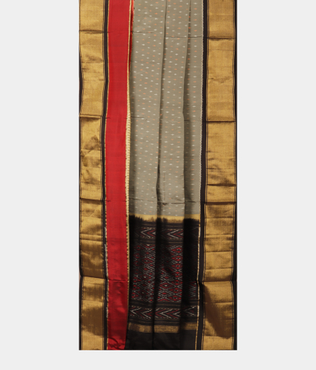Grey Ikat Silk Saree T2343172