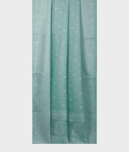 light Blue Silk Kota Embroidery Saree T2293002