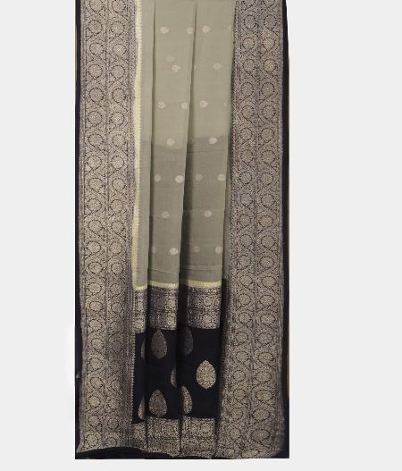 French Grey Georgette Silk Saree T2336652