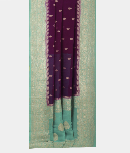 Purple  Georgette Silk Saree T2336342