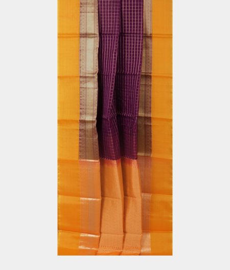 Purple Silk Cotton Saree T2337552