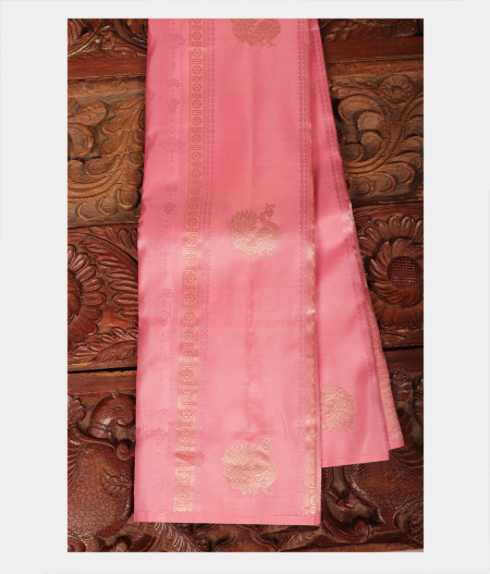 Pinkish Peach Handwoven Kanjivaram Silk Saree T228994-image