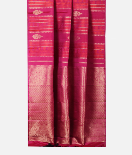 Purple Pink Handwoven Kanjivaram Silk Saree T2289982