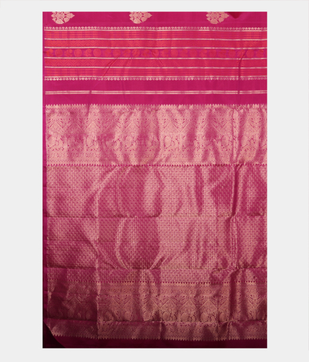 Purple Pink Handwoven Kanjivaram Silk Saree T2289984