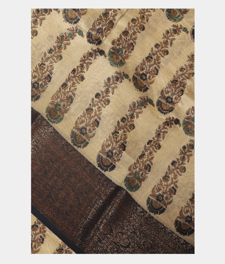 Beige Soft Printed Cotton Saree T233197-image