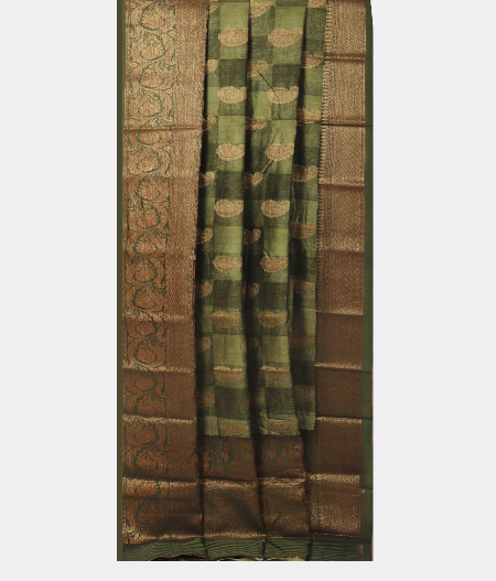 Green Soft Printed Cotton Saree T2330492