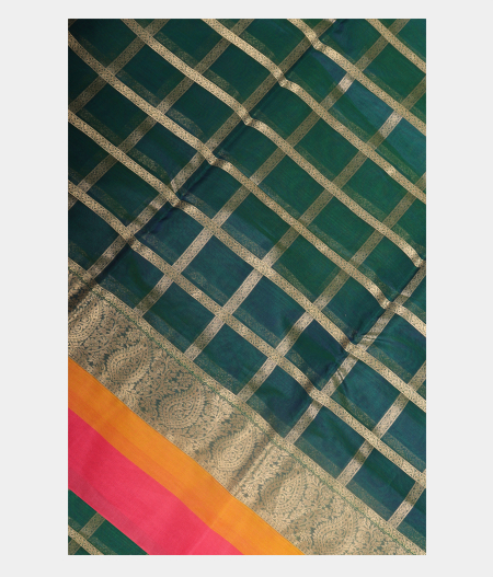 Peacock Blue Silk Cotton Saree T233695-image