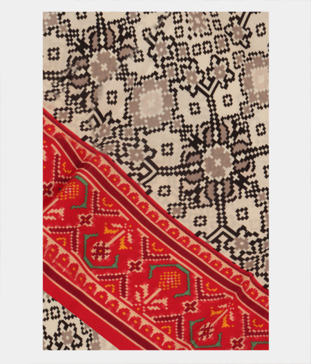 Off White Crepe Silk Saree T232600-image