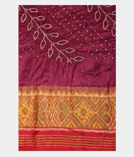 Purple Bandhani Patola Silk Saree T2357792