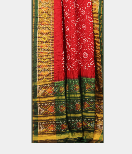 Red Bandhani Patola Silk Saree T2357784