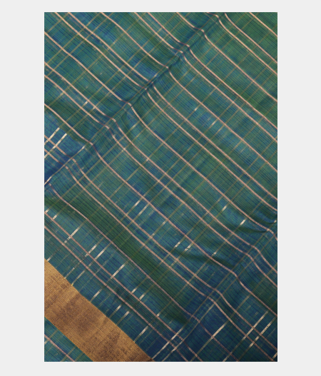 Peacock Blue Silk Cotton Saree T233730-image