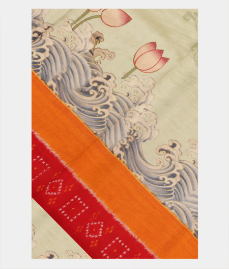 Green Ikat Silk Saree T231606-image