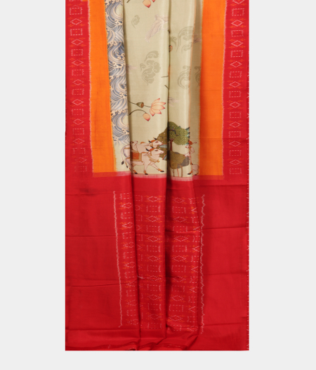 Green Ikat Silk Saree T2316062