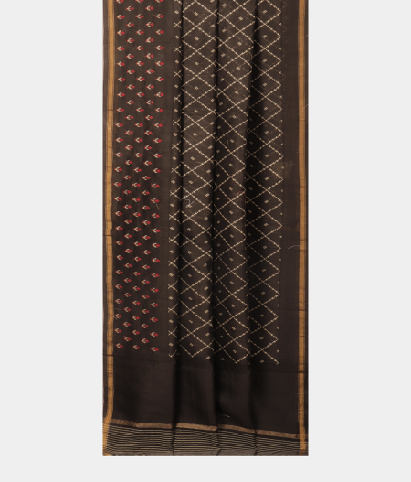 Black Soft Printed Cotton Saree T2285692