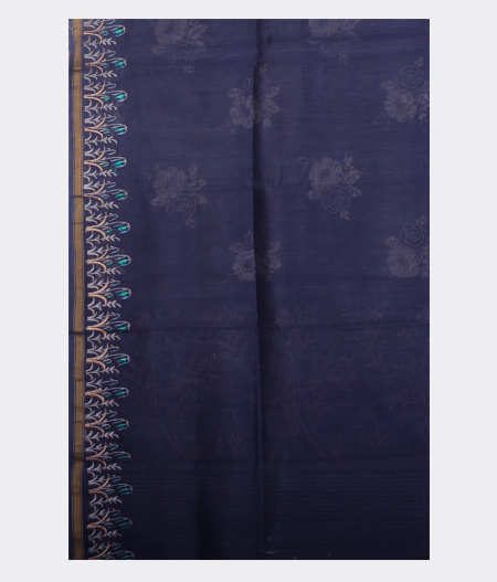 Blue Soft Printed Cotton Saree T2285473