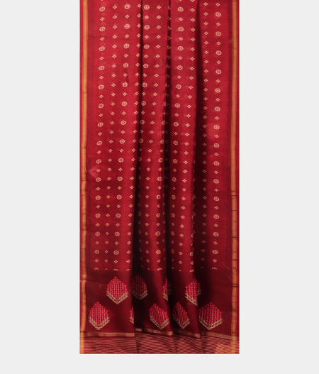 Maroon Soft Printed Cotton Saree T2285452