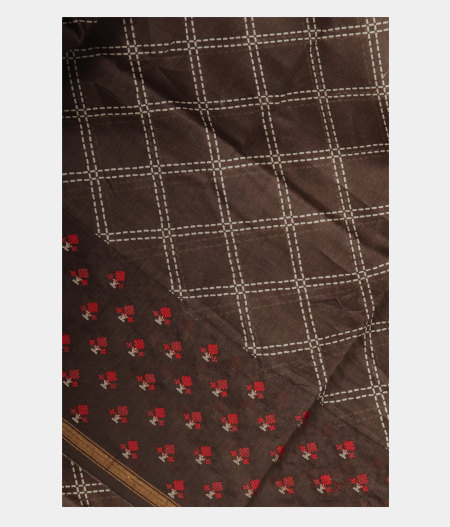 Grey Soft Printed Cotton Saree T228571-image