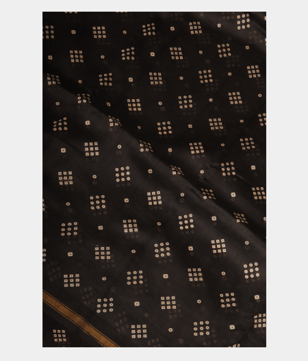 Black Soft Printed Cotton Saree T228533-image