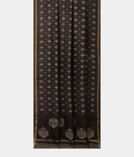 Black Soft Printed Cotton Saree T2285332