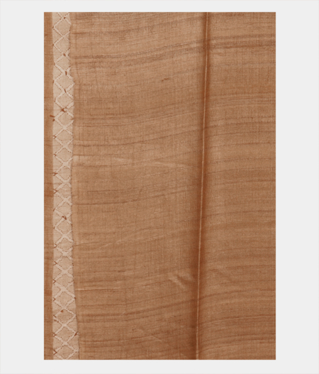 Yellow Tussar Kantha Work Saree T2324573