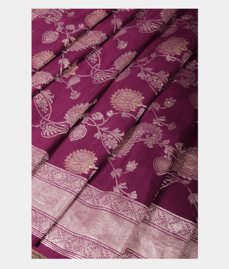 Purple Tussar Georgette Silk Saree T2338382