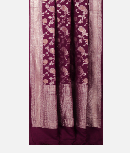 Purple Tussar Georgette Silk Saree T2338384