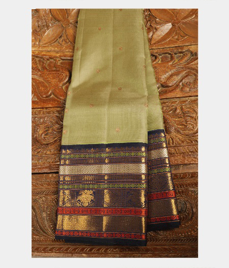 Light Green Handwoven Kanjivaram Saree T224605-image