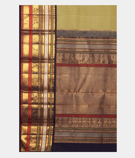 Light Green Handwoven Kanjivaram Saree T2246054