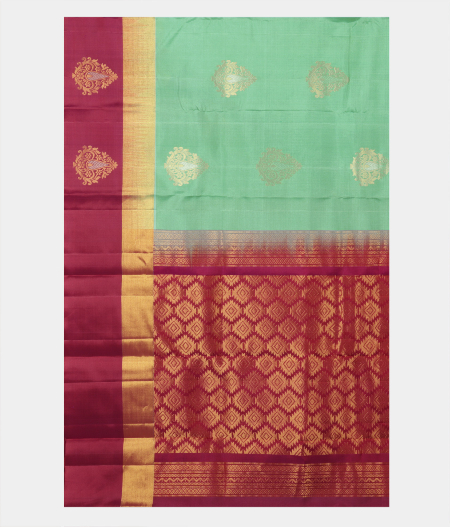 Bluish Green Soft Silk Saree T2360784