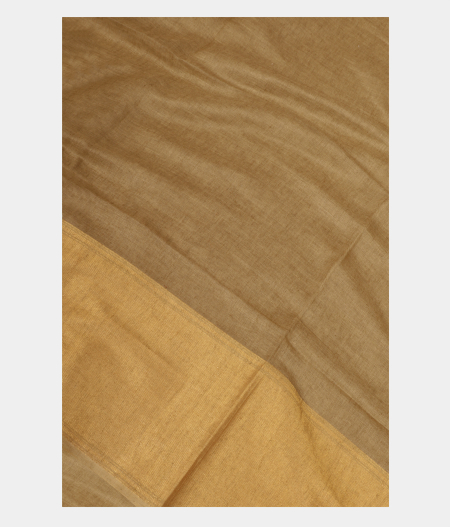 Dark Beige Handwoven Linen Saree T233483-image