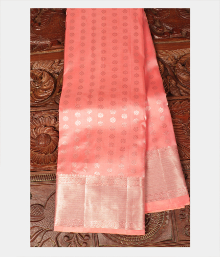 Peach Handwoven Kanjivaram Silk Saree T221209-image