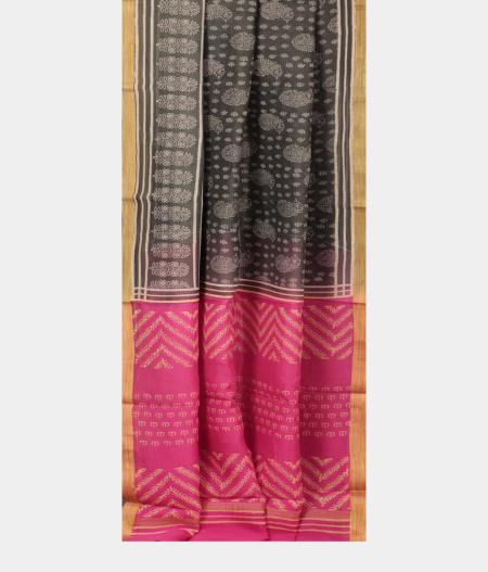 Grey Kota Cotton Saree T2318872