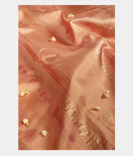 Light Peach Handwoven Kanjivaram Silk Saree T2240855