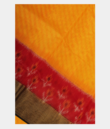 Yellow Pochampalli Silk Cotton Saree T217462-image