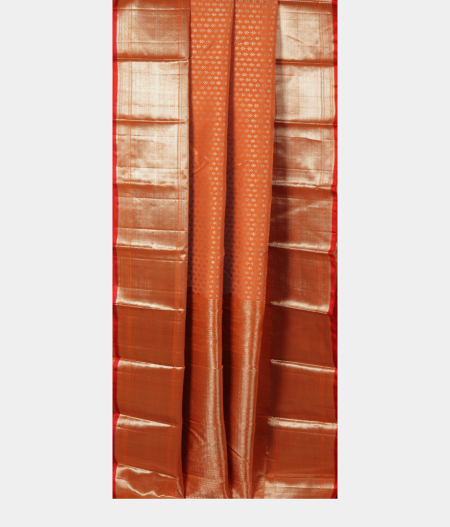 Rust Orange Handwoven Kanjivaram Silk Saree T1967222