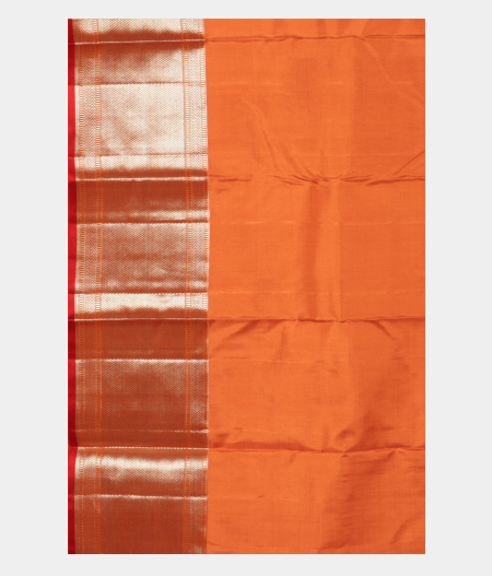 Rust Orange Handwoven Kanjivaram Silk Saree T1967223