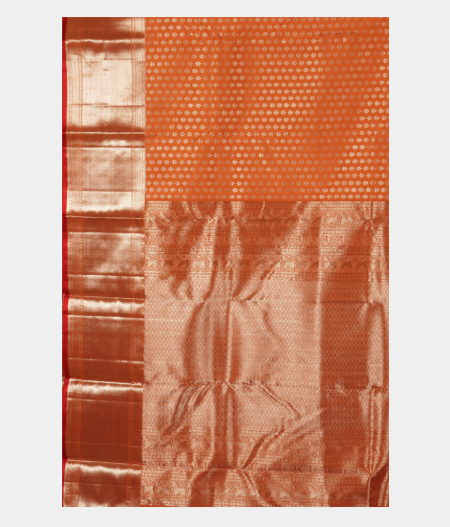 Rust Orange Handwoven Kanjivaram Silk Saree T1967224