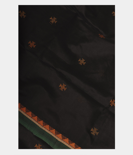 Black Silk Cotton Saree T207305-image