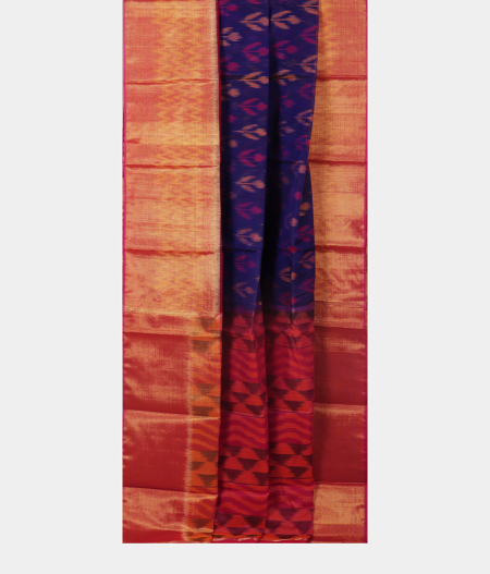Blue Pochampalli Silk Cotton Saree T2174902