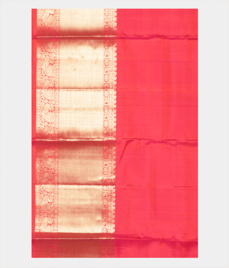 Pinkish Orange Handwoven Kanjivaram Silk Saree T2361083