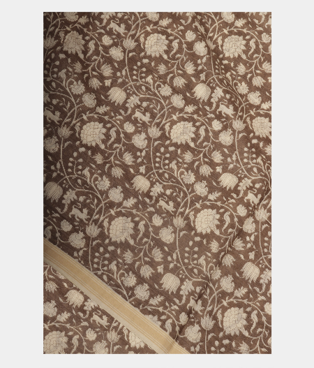 Off White Soft Printed Cotton Saree T235120-image